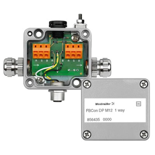 Field bus distributor, 1-way distributor, Housing main material Aluminium, Profibus-DP, Modbus RS485
