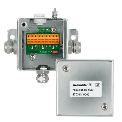 Field bus distributor, 1-way distributor, Housing main material Stainless steel, rust-proof, Aluminum, Profibus-PA, Foundation Fieldbus