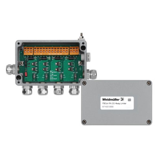 Field bus distributor, 4-channel distributor LIMITER, Housing main material Aluminium, Profibus-PA, Foundation Fieldbus