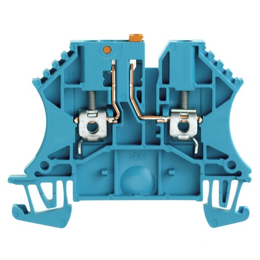 Test-disconnect terminal, Screw connection, blue, 2.5 mm², 24 A, 500 V, Number of connections 2, Number of levels 1