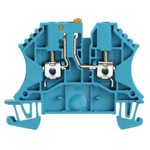Test-disconnect terminal, Screw connection, blue, 2.5 mm², 24 A, 800 V, Number of connections 2, Number of levels 1