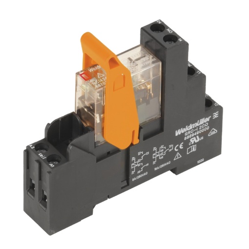 Relay module, 24 V AC, red LED, 2 CO contact AgNi , 250 V AC, 8 A, Screw connection