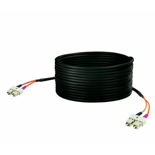 Assembled Fibre-optic data cable, ZIPCORD, SC duplex IP 20, SC duplex IP 20, PVC, 50 µm, 300 m