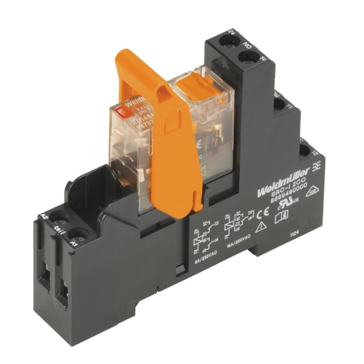Relay module, 24 V AC, red LED, 2 CO contact AgNi , 250 V AC, 8 A, Screw connection