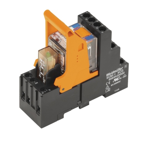 Relay module, 24 V DC, Green LED, 4 CO contact AgNi , 240 V AC, 6 A, Screw connection
