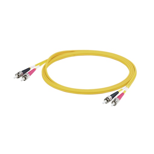 Assembled Fibre-optic data cable, ZIPCORD, ST IP 20, ST IP 20, LSZH, 9 µm, 2 m