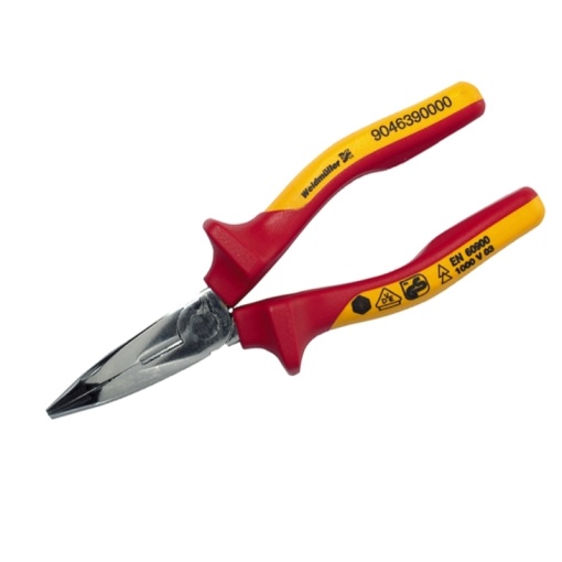 Snipe-nose pliers, 200 mm, Bent, Protective insulation, 1000 V Yes