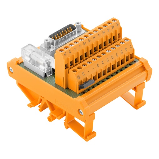 Interface module with terminal, connector, built-in, D-sub connectors, acc. to IEC 60807  DIN 41652, 15-pole plug, Screw connection
