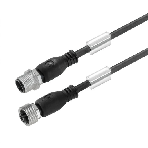 Sensor-actuator Cable, M12  M12, Number of poles 3, 1 m, pin, straight - socket, straight, LED No, Shielded No