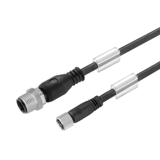 Sensor-actuator Cable, M12  M8, Number of poles 3, 0.6 m, pin, straight - socket, straight, LED No, Shielded No