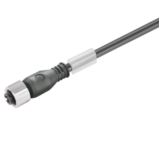 Sensor-actuator Cable, M12, Number of poles 4, 0.3 m, Female socket, straight, LED No, Shielded No