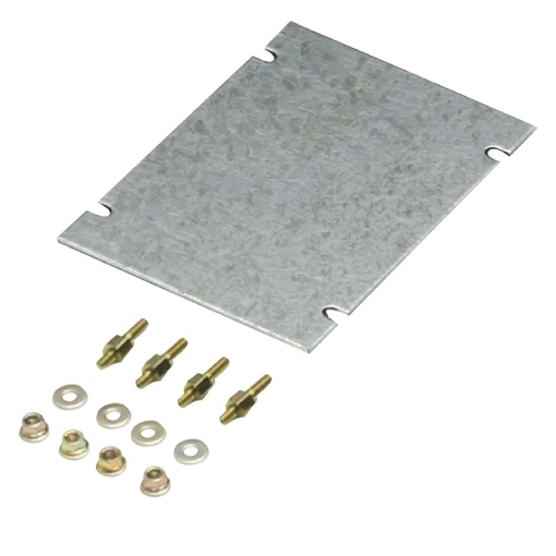 Mounting plate Housing, TBF polyester empty enclosure, Mounting plate, 99 x 134 x 2 mm, Sheet steel, galvanized, galvanized, silver