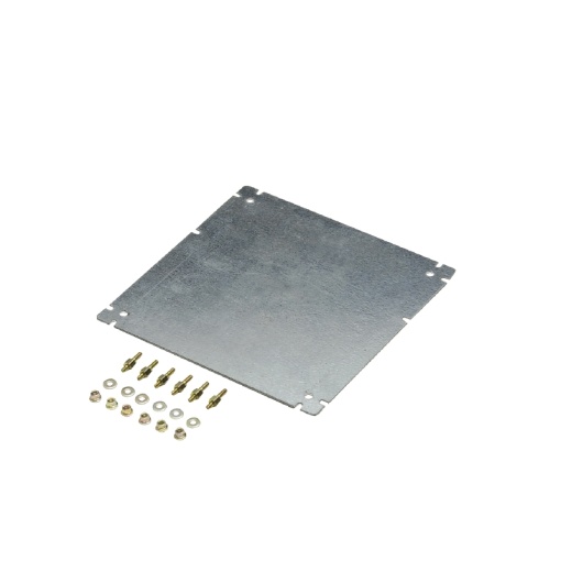 Mounting plate Housing, TBF polyester empty enclosure, Mounting plate, 249 x 249 x 2 mm, Sheet steel, galvanized, galvanized, silver