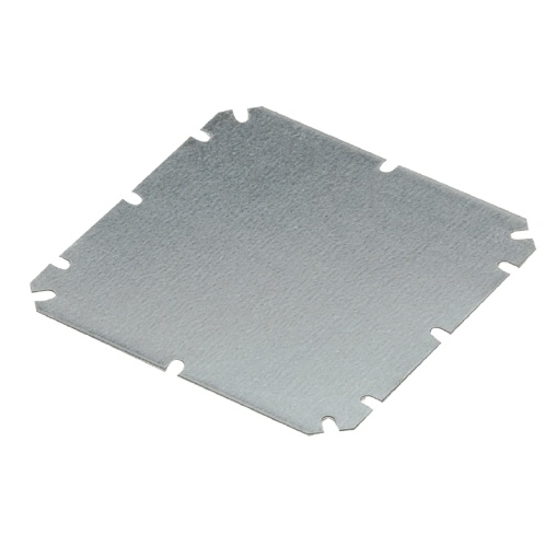 Mounting plate Housing, FPC polycarbonate empty enclosure, Mounting plate, 185 x 150 x 2 mm, Sheet steel, galvanized, silver