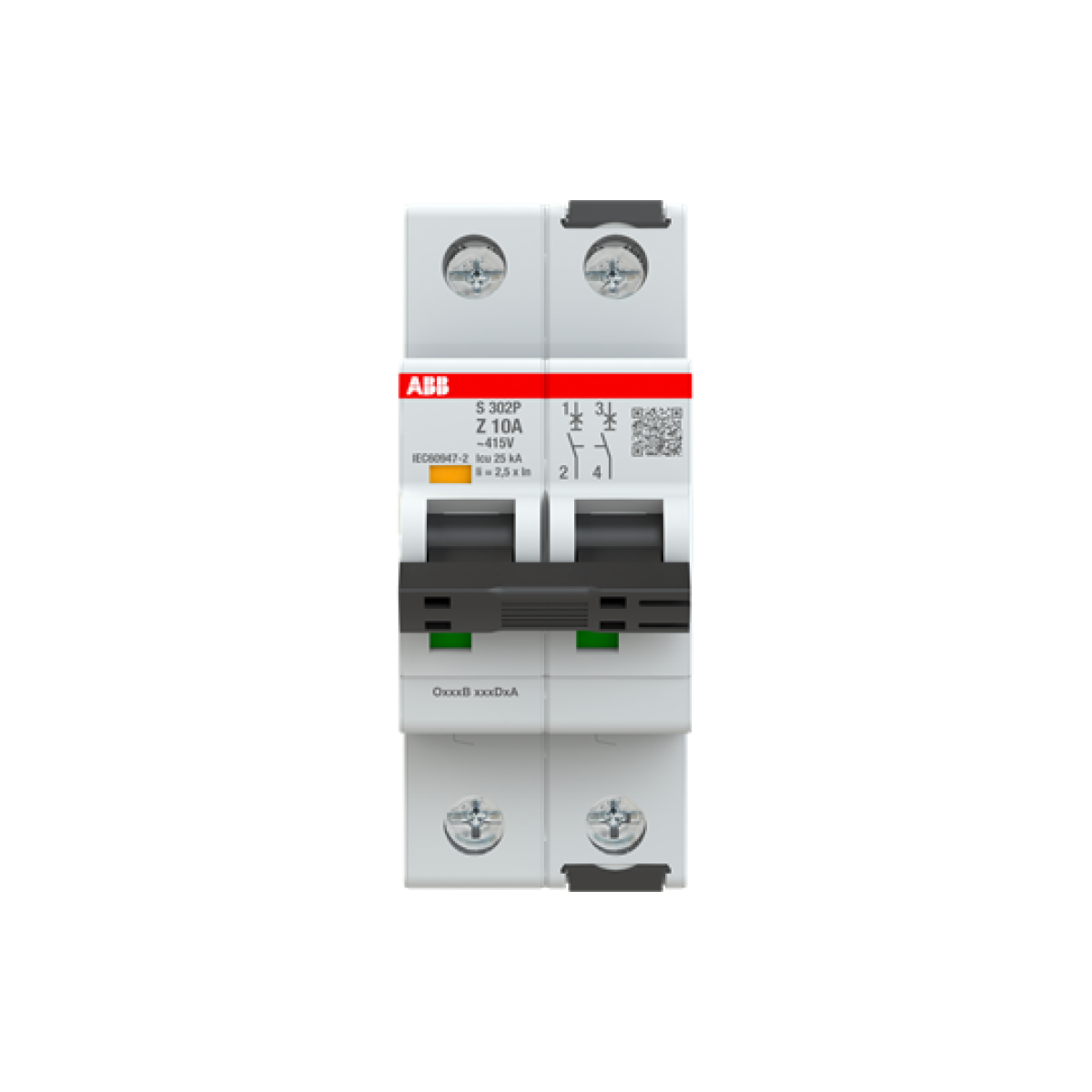 Miniature Circuit Breaker - S300P - 2P - 10 A - Z - 400 V 25 kA
