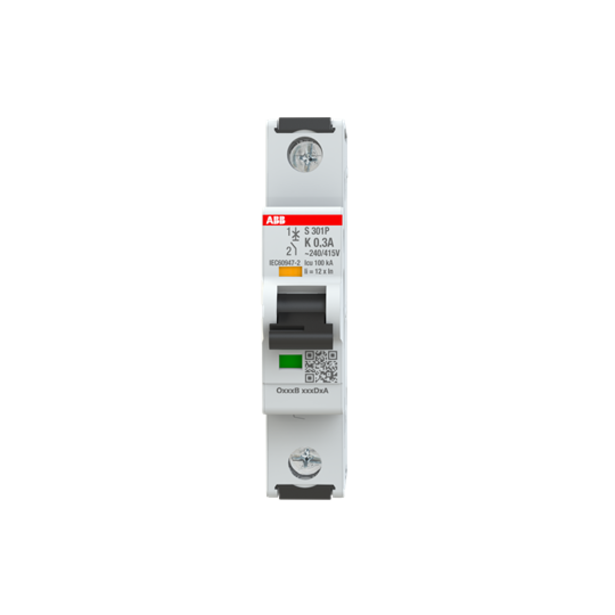 Miniature Circuit Breaker - S300P - 1P - 0.3 A - K - 230 V AC 100 kA