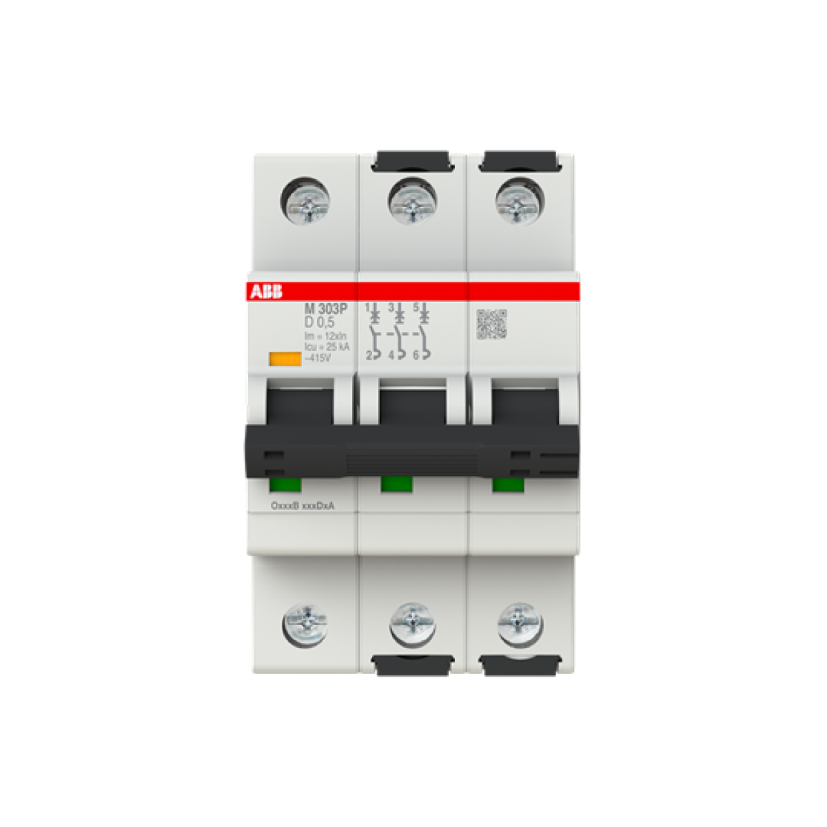 Miniature Circuit Breaker - M300P - 3P - 0.5 A - D Magnetic only