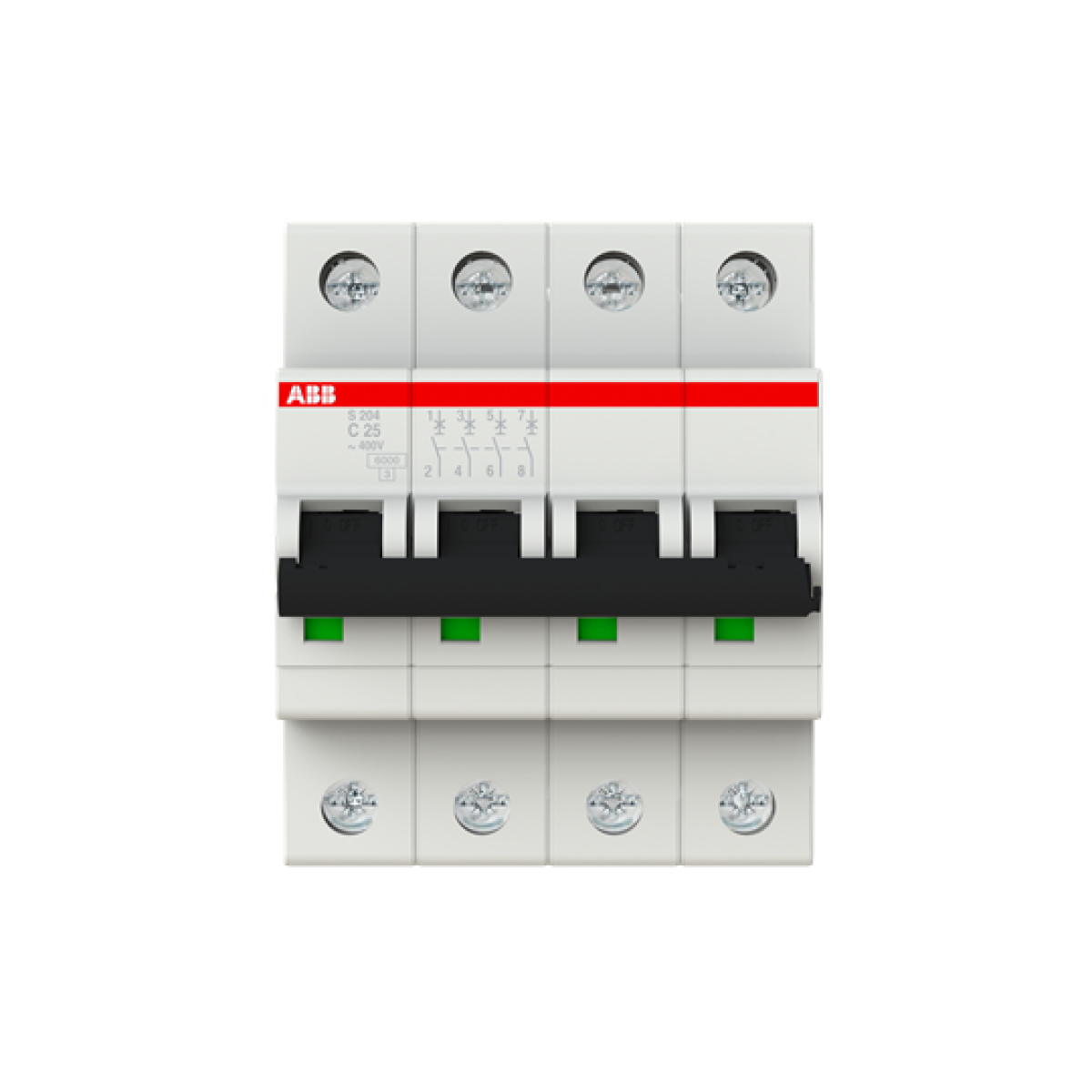 Miniature Circuit Breaker - S200 - 4P - 25 A - C - AC 6 kA