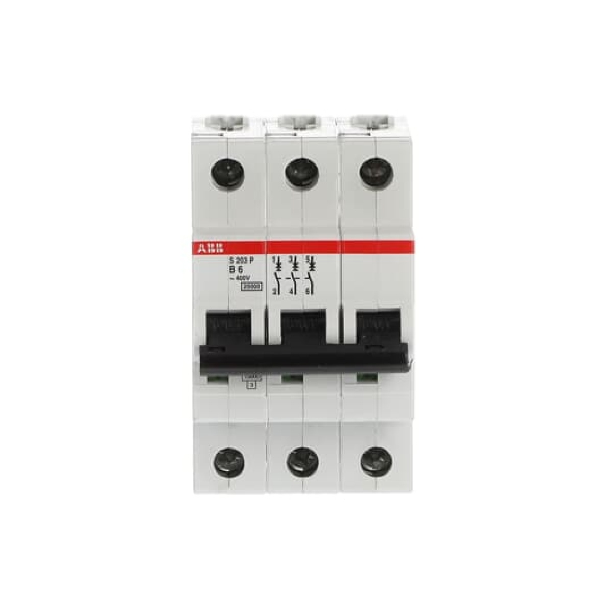 Miniature Circuit Breaker - S200P - 3P - 6 A - B - AC 25 kA