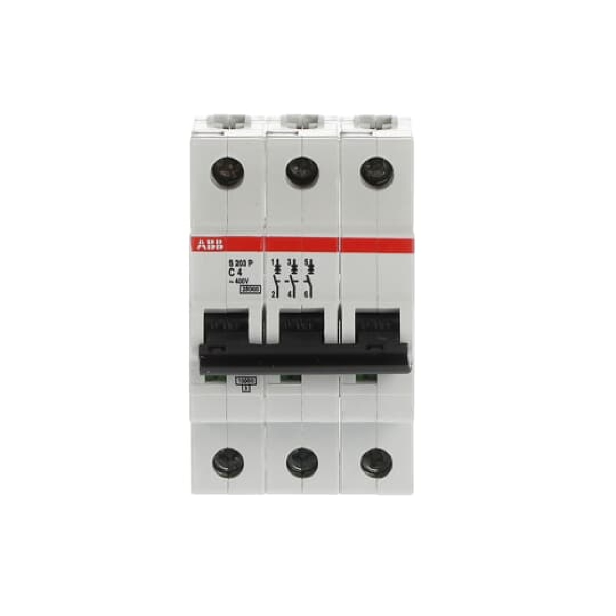 Miniature Circuit Breaker - S200P - 3P - 4 A - C - AC 25 kA