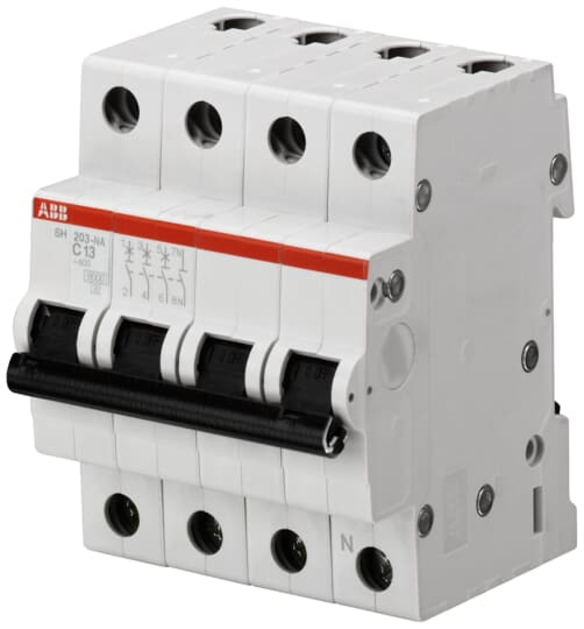 Miniature Circuit Breaker - SH200 - 3PN - 10 A - C - AC 6 kA