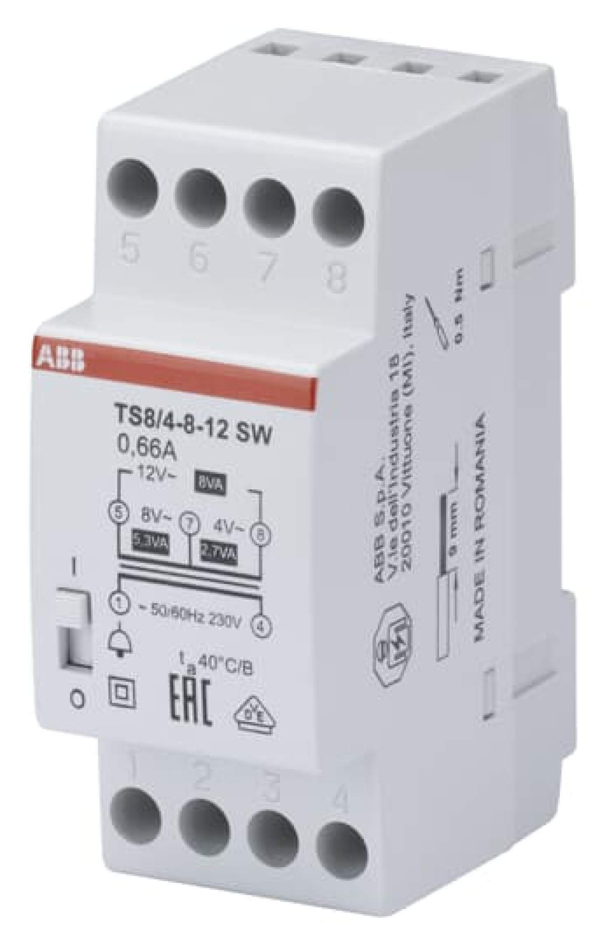 TS 84-8-12SW Non-inherently short-circuit proof bell transformer