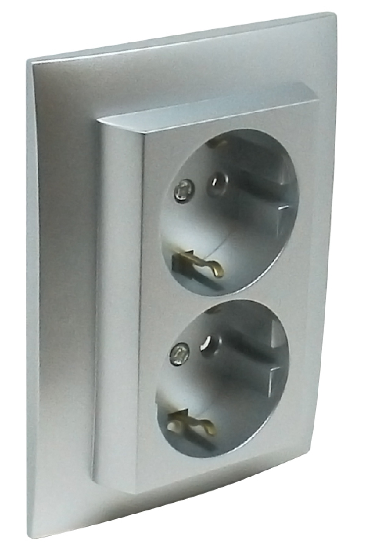 TOMADA DUPLA SCHUKO MONOBLOCO ALUMINA