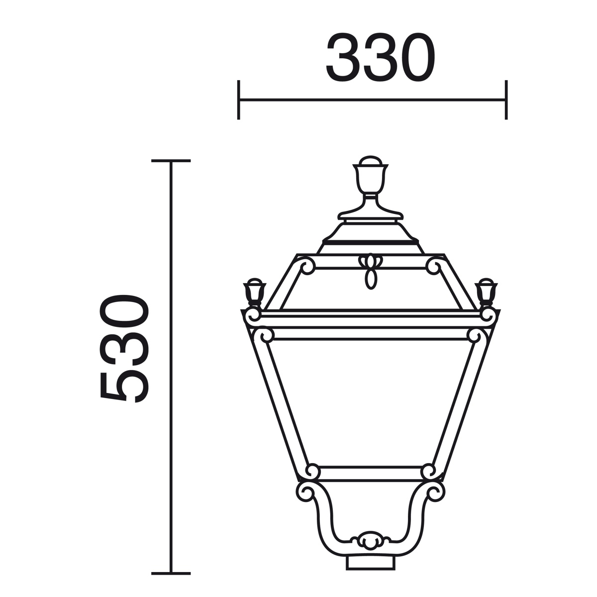 Pós luminaire INDURA MEDIUM 4 IP65 GX53 530mm Preto