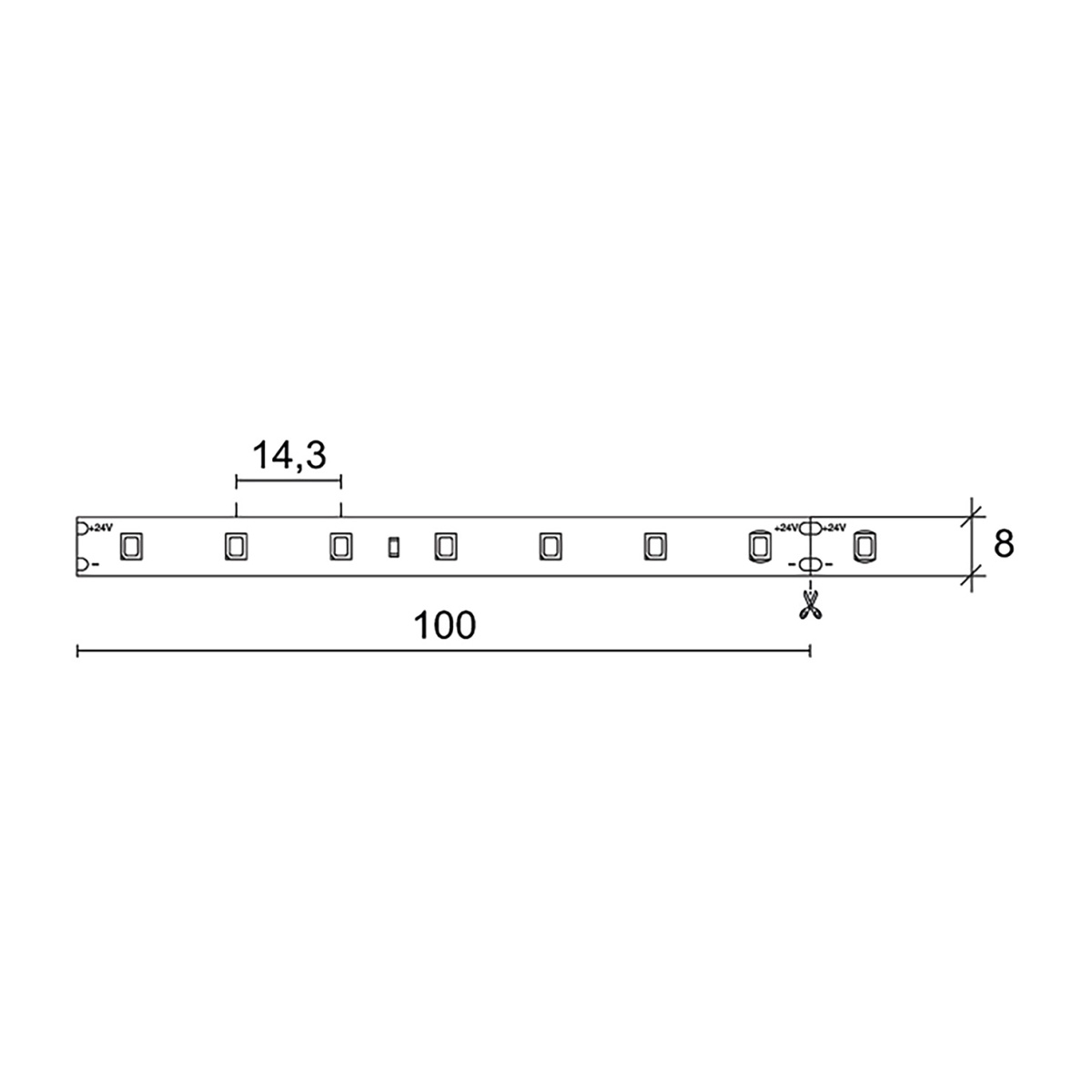Tira conduzida NILO LED SMD 12.57Wm 1248lmm CRI80 2700K 120º