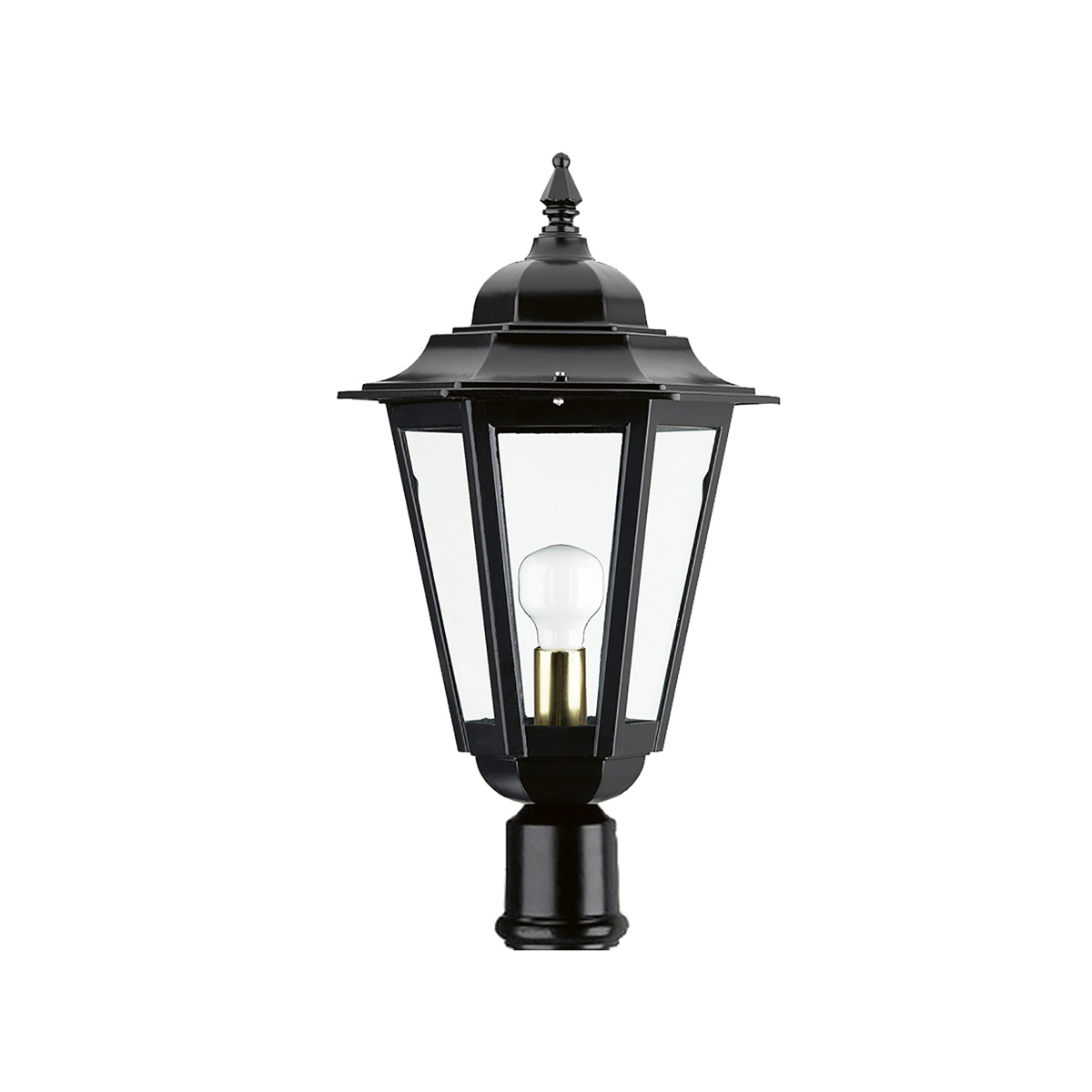 Pós luminaire ELITE 6 IP44 E27 42W 550mm Vidro fosco Negro texturado