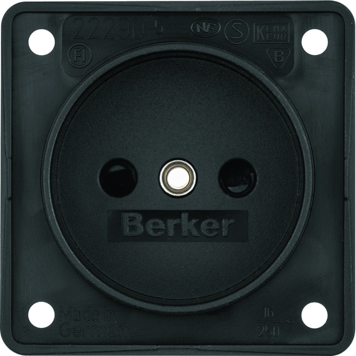 Integro - tomada 2P obtur, preto mate
