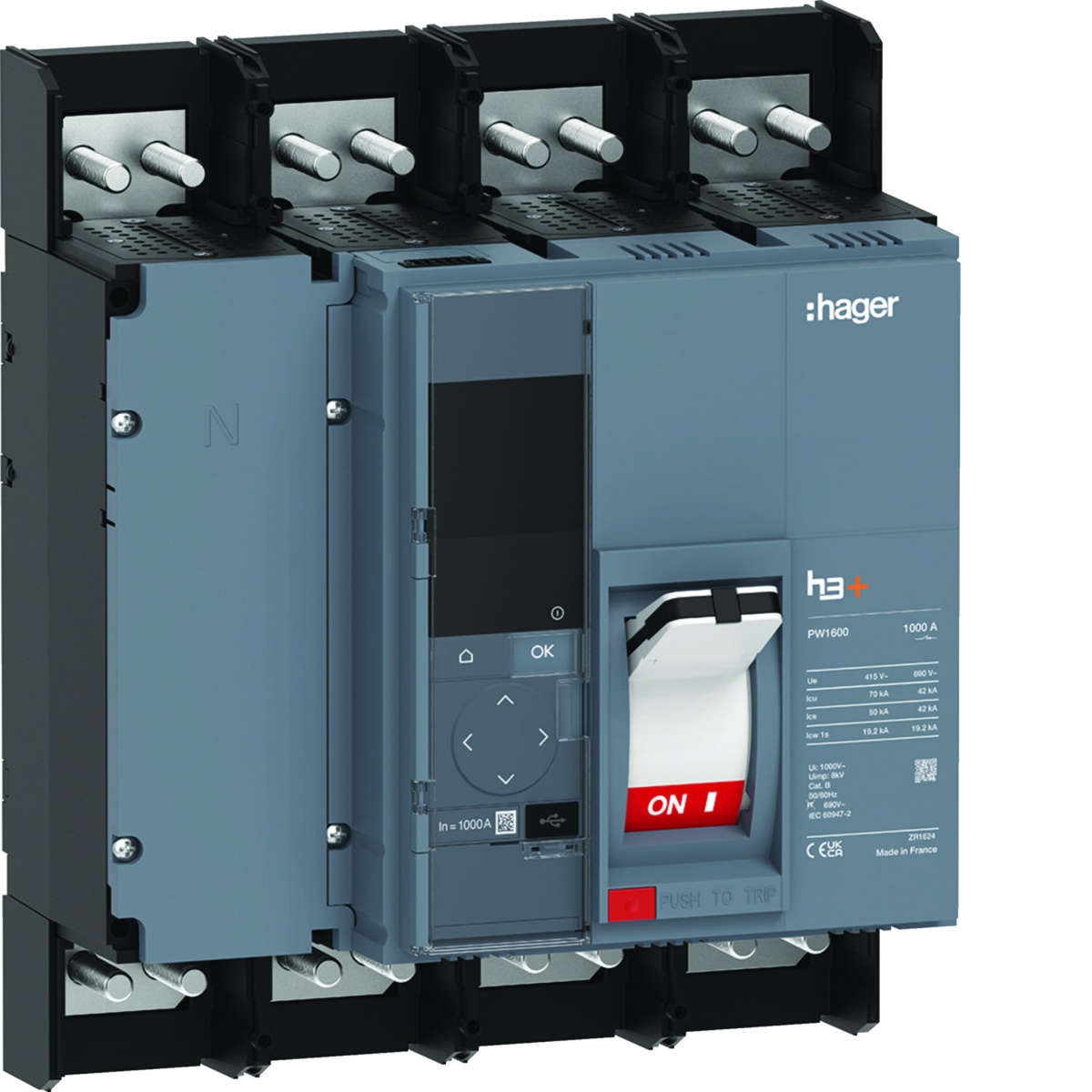 Disjuntor PW1600 Energy 4P-4D 1000A 70kA