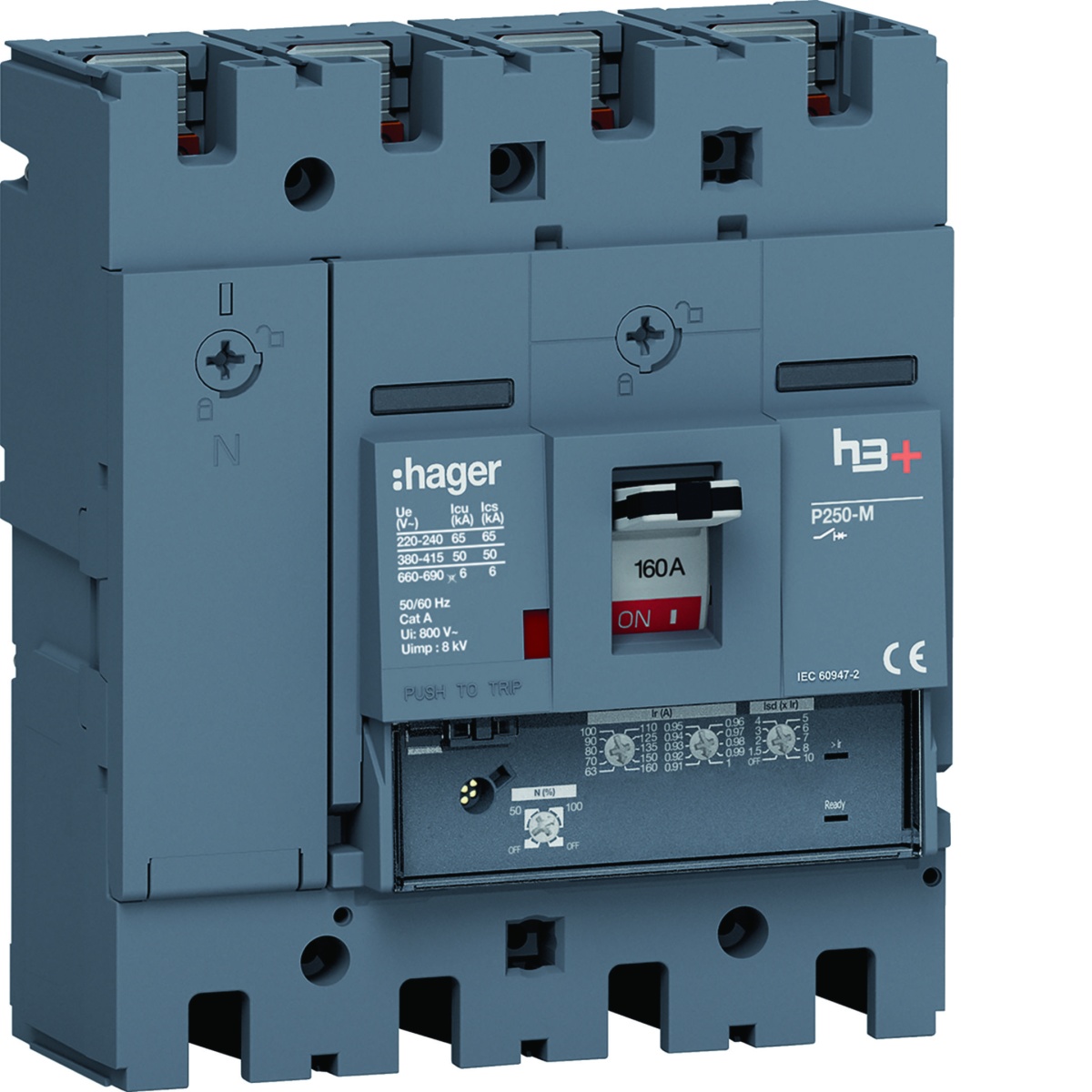 Disjuntor P250 LSnI 4P-4D 160A 50kA