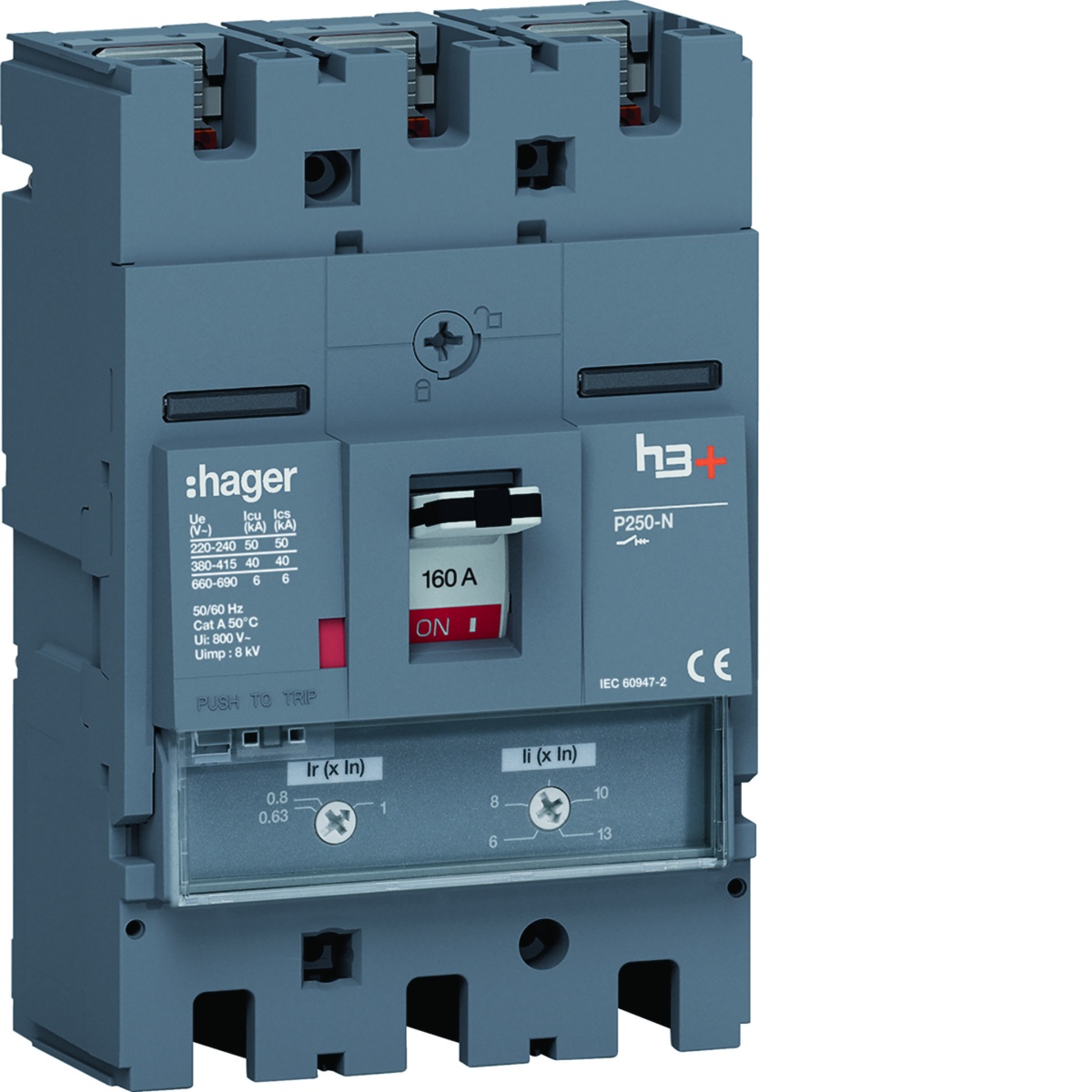 Disjuntor P250 TM 3P-3D 160A 40kA
