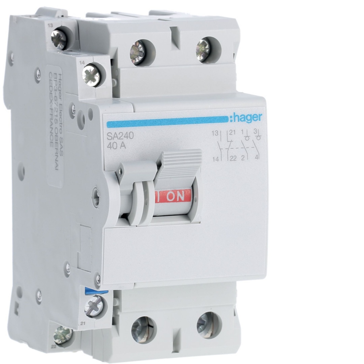 Interruptor bipolar 2x40A 2,5 Módulos