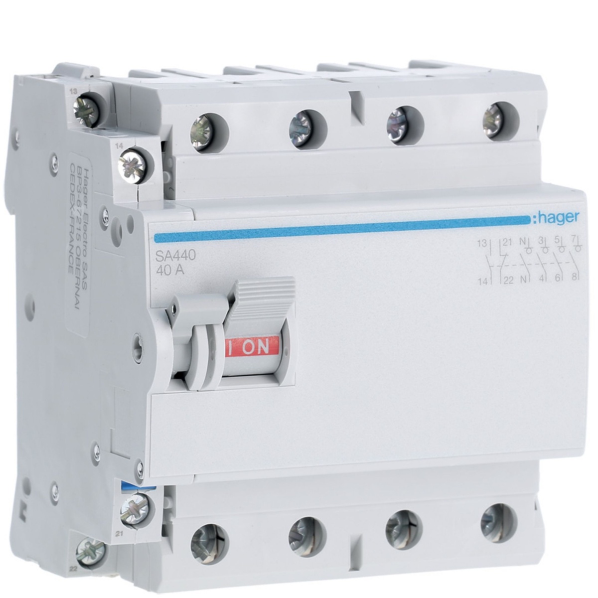 Interruptor tetrapolar 4x40A 4,5 Módulos