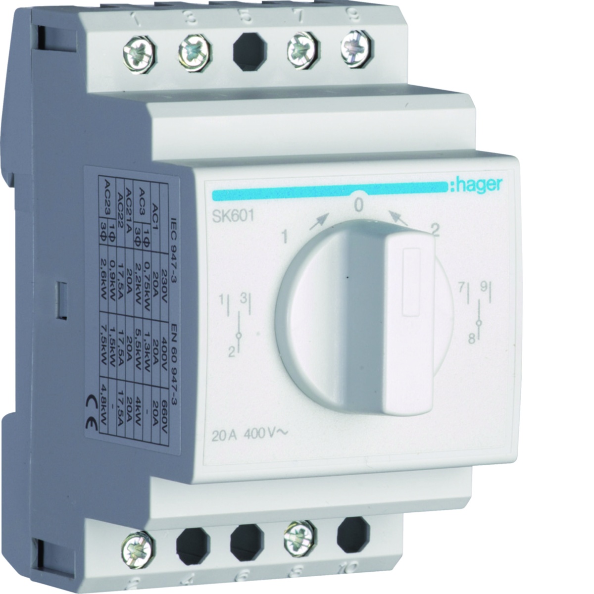 Comutador inversor 2P 20A c retorno
