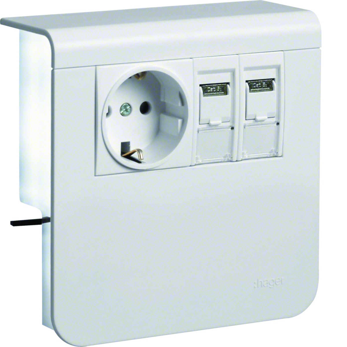 Schuko2xRJ45 Cat6 SL20080 branco
