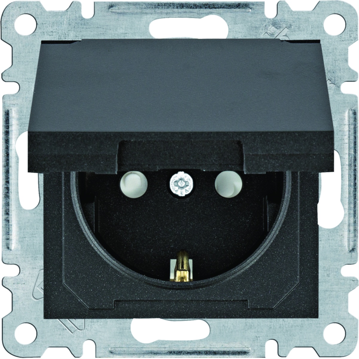 Tomada Schuko ctampa e obtur - preto