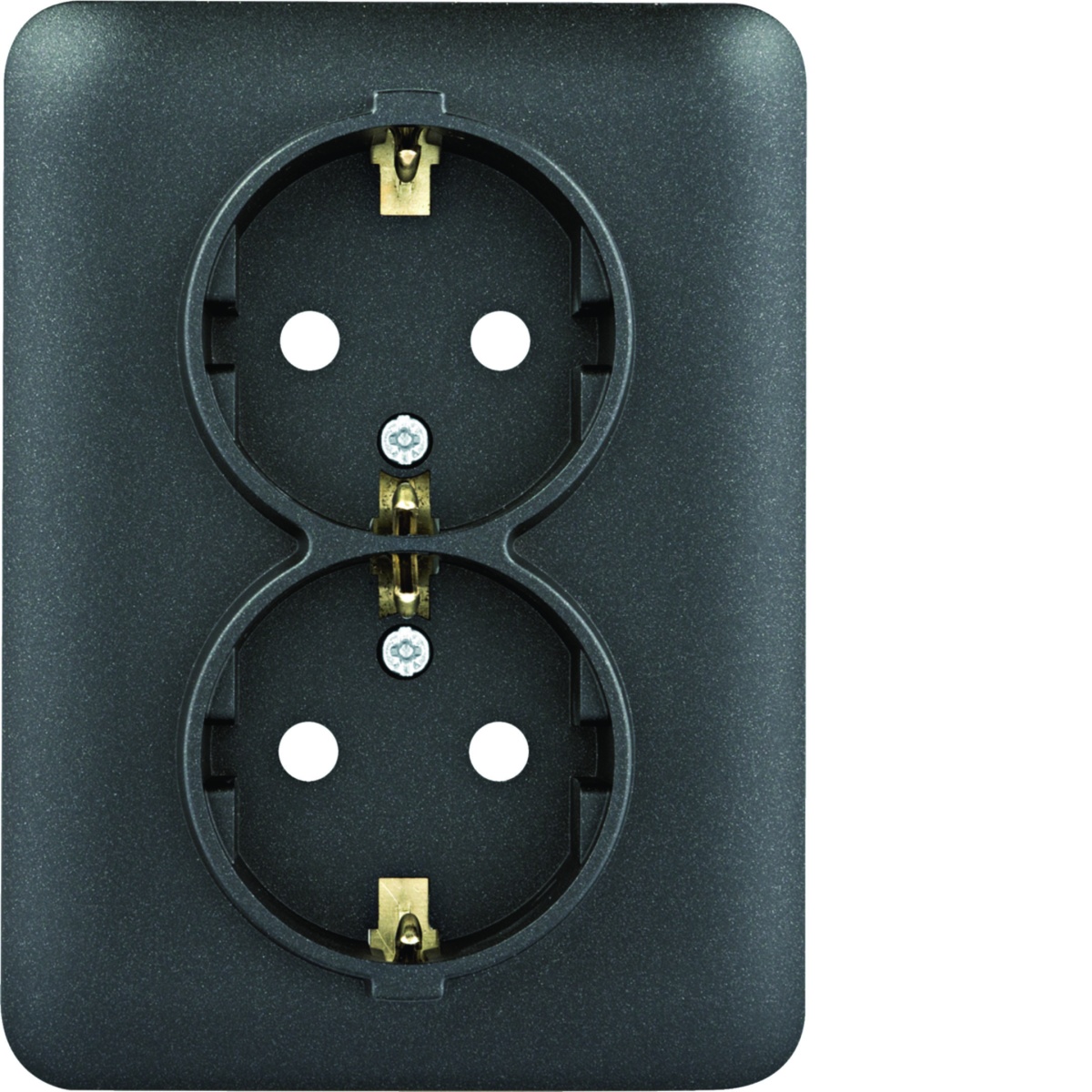 Tomada 2x Schuko cobtur. - preto
