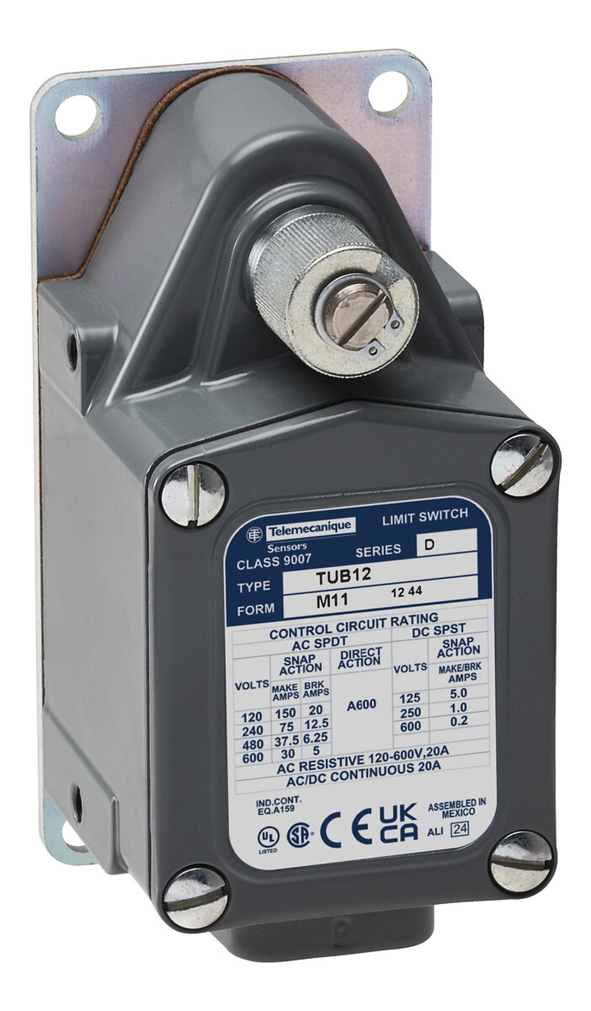 LIMIT SWITCH 600VAC 12AMP T +OPTIONS