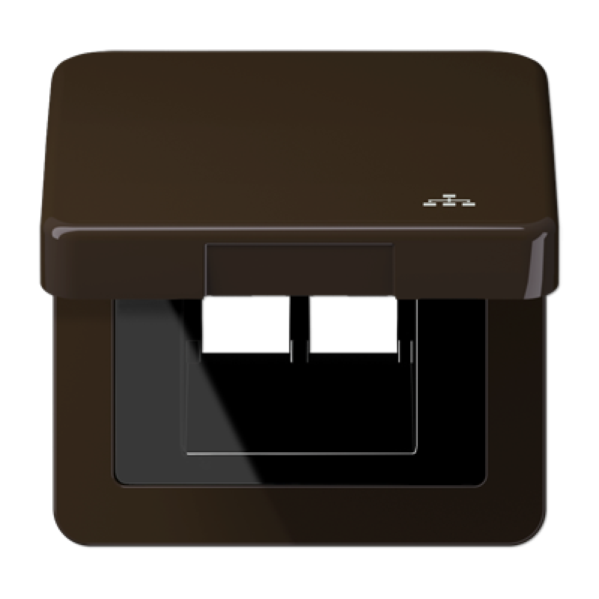 Tapa abat. retroc. simb. LAN CD marr.