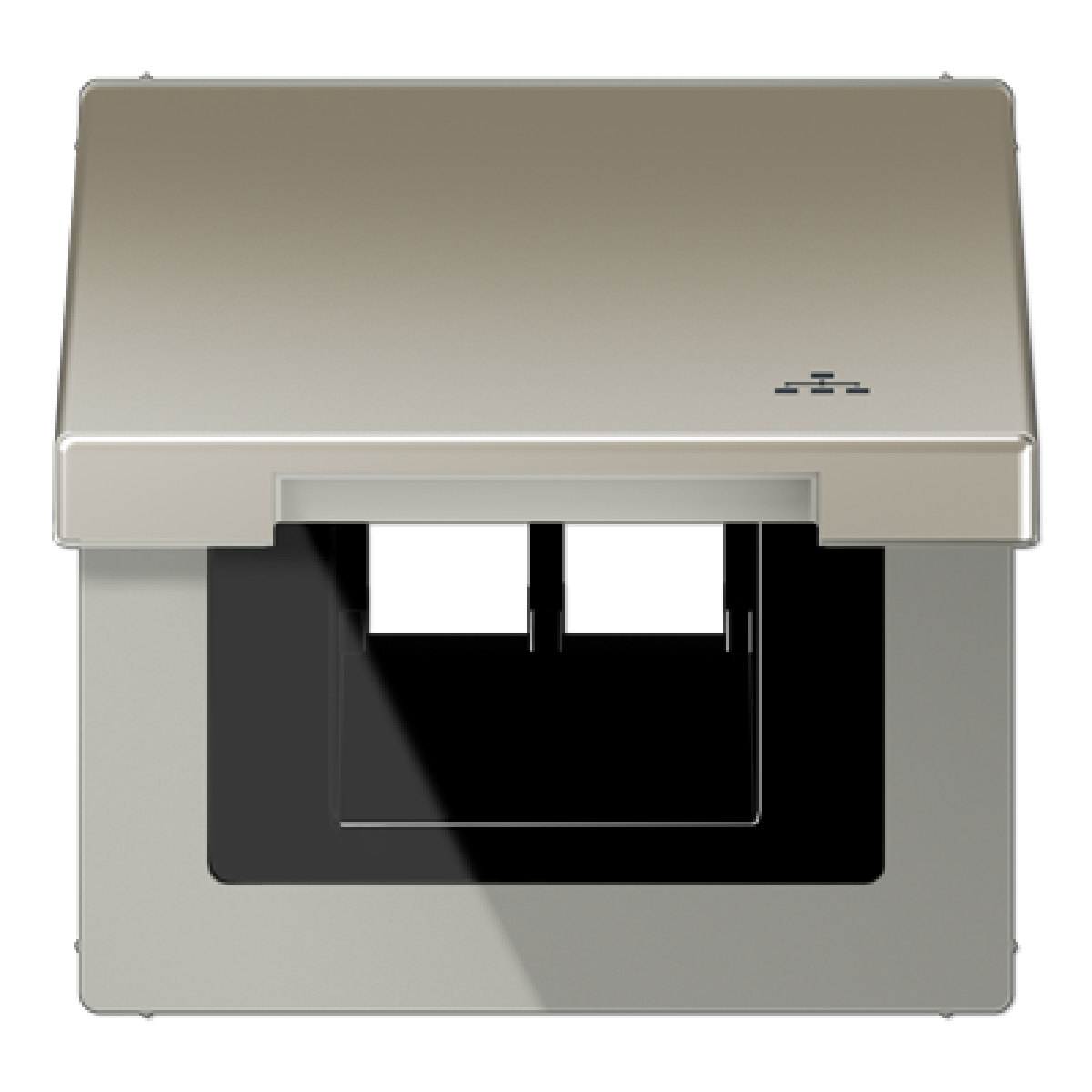 Tapa abat. retroc. simb. LAN LS acero