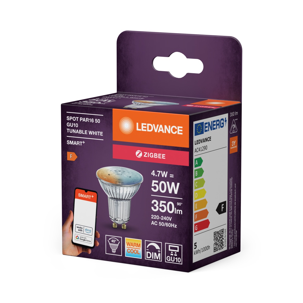 SMART ZIGBEE Spot Tunable White PAR16 50 45 4.7W GU10