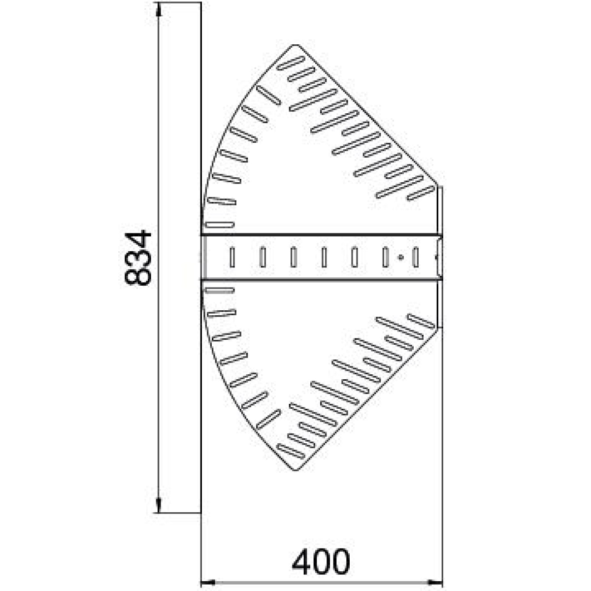 Ângulo variável horizontal 60x400 Aço Galvanizado por imersão a quente após maquinação zinco