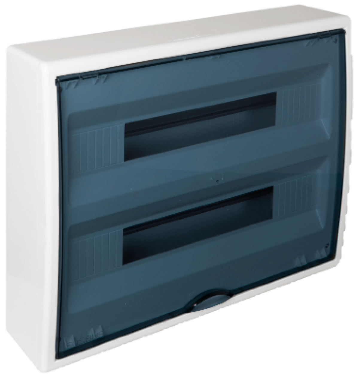 Surface distribution board, 36+4 modules. Fume door.