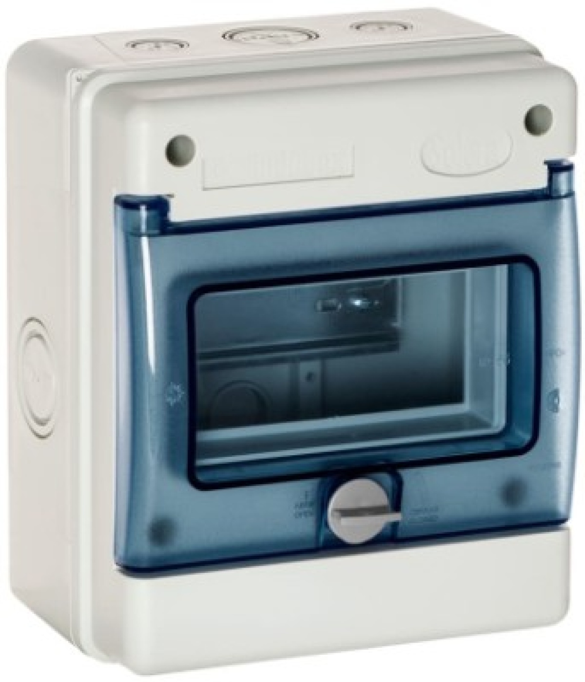 Industrial distribution box of 6 modules.