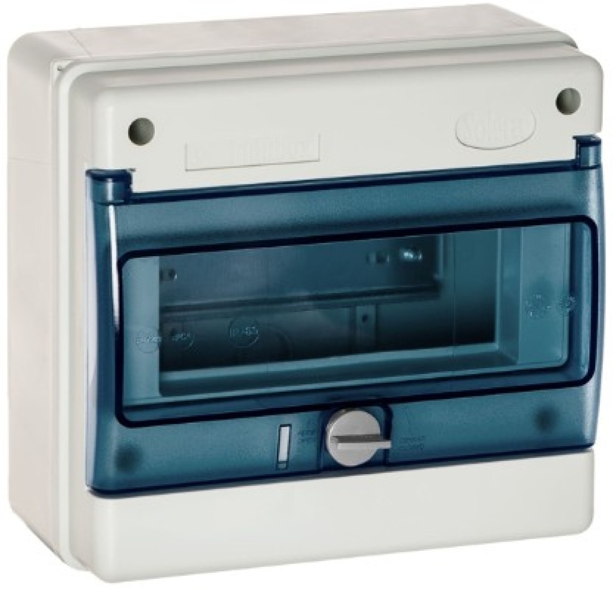 Industrial distribution box of 8 modules.