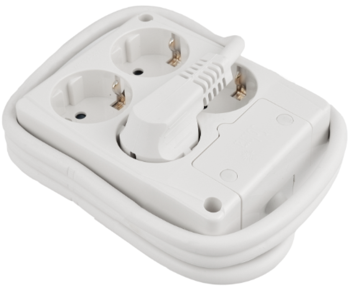 Cabo de extensão com 4 bases 2P + T, 16A 250V ~. Cabo de 1,5 m.