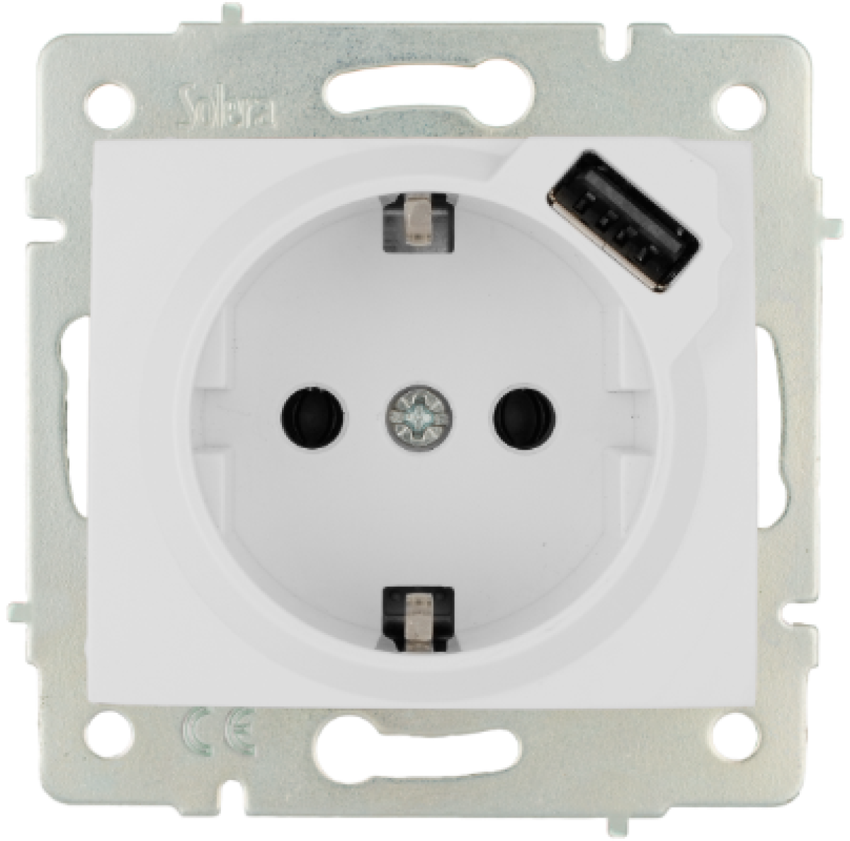 Base fixa 2P + TTL, 16A 250V ~ + 2.1A 5V tomada USB.